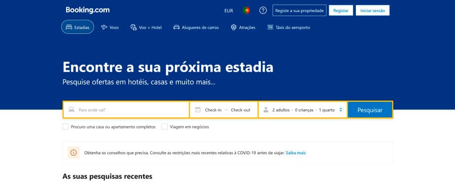 As melhoria que o booking.com obteve com a otimização SEO do seu site